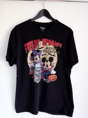 Disney Mickey Minnie Halloween T-Shirt L Feelin Spooky Graphic Tee